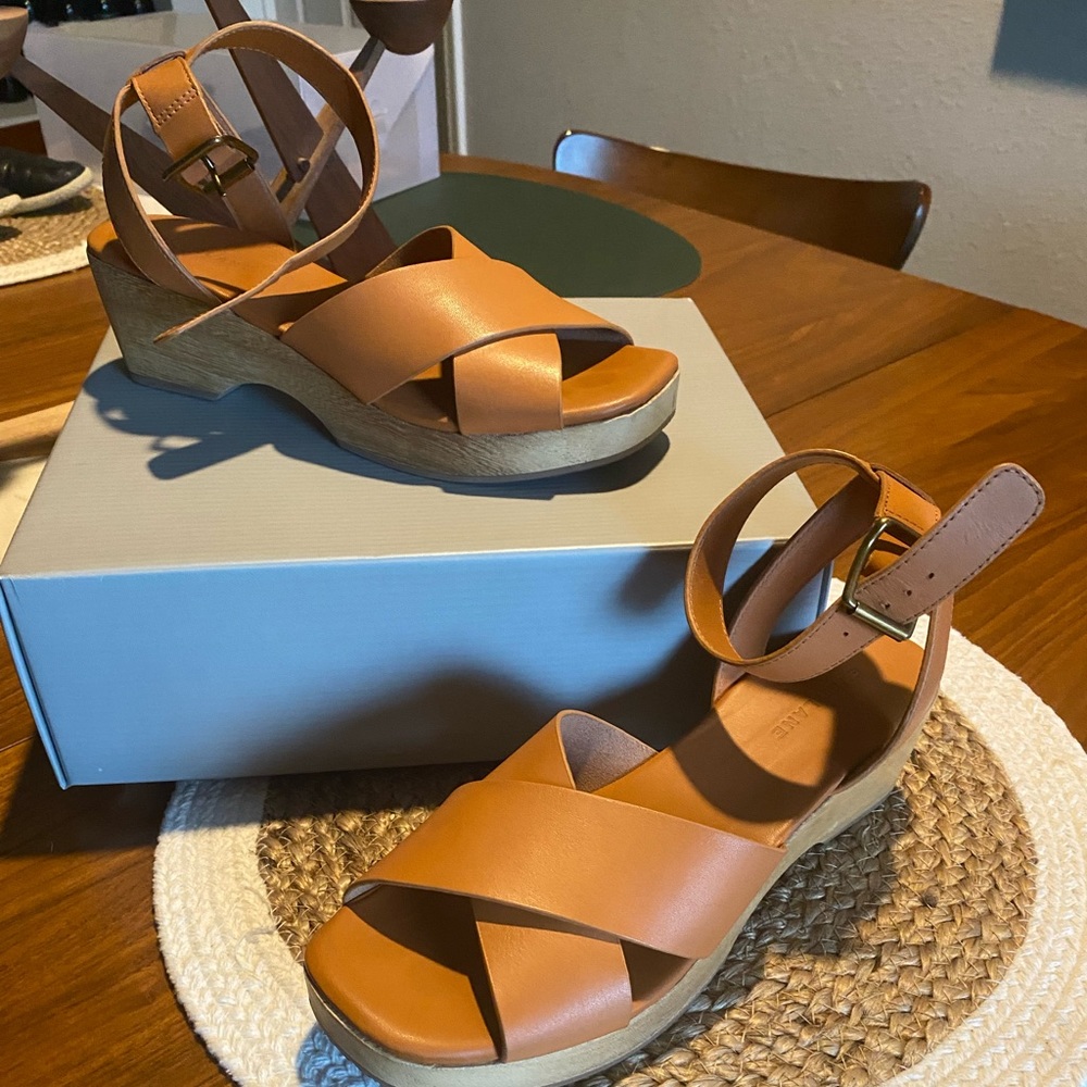 Everlane wood heeled clog sandal